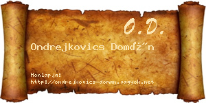 Ondrejkovics Domán névjegykártya